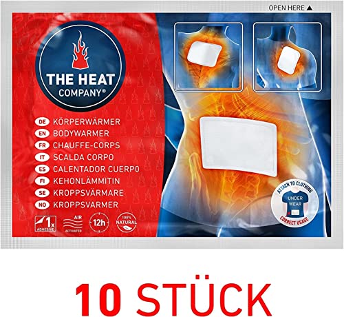 THE HEAT COMPANY Bodywärmer - 10 Stück - Wärmepflaster Rücken & Nacken - EXTRA WARM - Körperwärmer - Rückenwärmer - 12 Stunden wohlige Wärme - luftaktiviert - rein natürlich