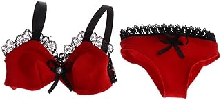 misppro Doll Clothes Lace Underwear Brassiere + Underpants Set for 1/3 SD Doll - Red, as described