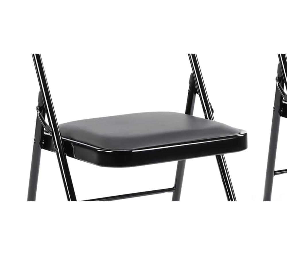 Amazon.com: DUMOS 2 Pack Leather Padded Folding Chair, Indoor