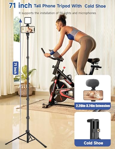 Image of Victiv 177.8cm Aluminium Tripod Stand for Phone with Remote, Lightweight Mobile Stand for Ring Light, Smartphone, Laser Level, Camera, Phone Stand for Video Recording, Shooting, Streaming, Vlogging