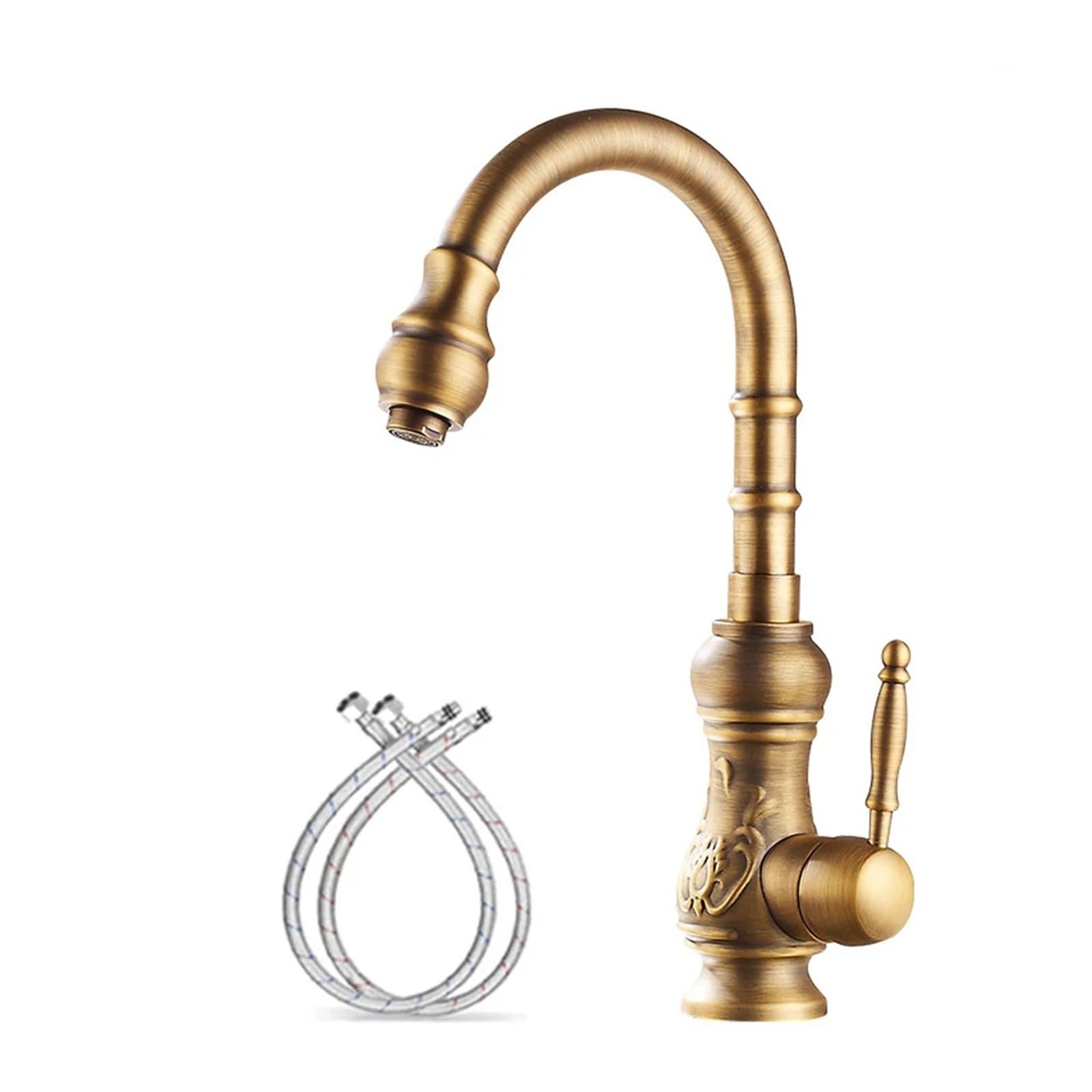 ZQFHSX Pot Filler Faucet Deck Mounted Single Handle Hot Cold Sink Mixer Tap Brass 360 Degree Kitchen Bathroom for Most Scenarios(A)