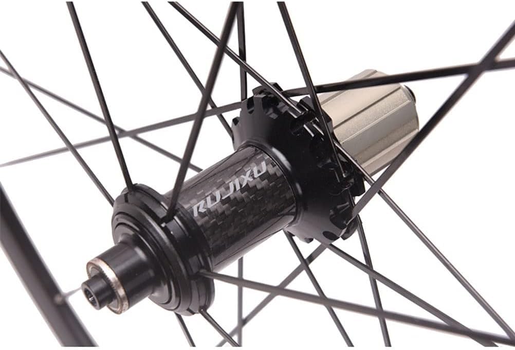 Juego de ruedas para bicicleta de carretera 700C con llantas de doble pared, buje de carbono para cassette, freno V-Brake, 8-9-10-11 velocidades, 2 velocidades delanteras, 5 velocidades traseras (rue