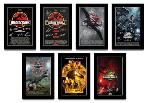 Affiche Jurassic Park A4 avec autographe imprimé pour fan de cinéma