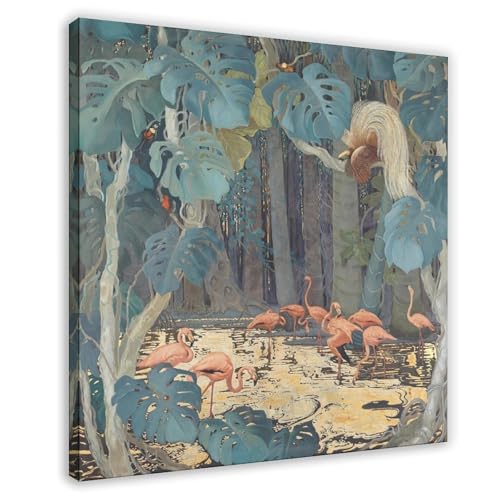 Toile monstera et flamants roses WCYB pour sublimer la décoration murale du salon