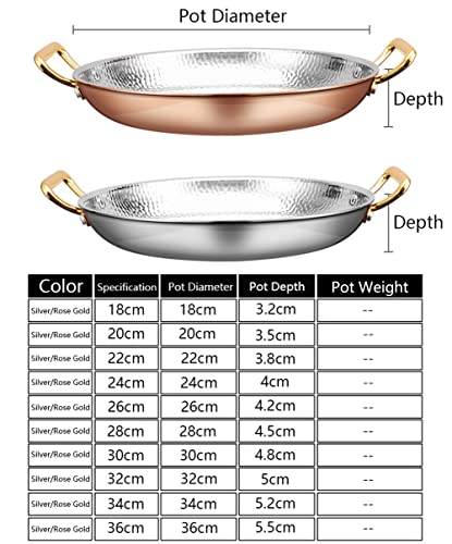 Poêle à paella espagnole antiadhésive de cuisine plat rond 10 tailles - 6