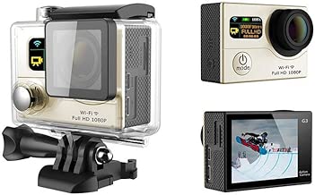 HHZL Photo Camera 170-degree Wide-angle Lens Golden Color Diving Cycling DV Dual Screen Hd Display Outdoor Waterproof Camera Wifi Mini Camera Color Gold HHZL Photo Camera 170-degree Wide-angle Lens Golden Color Diving Cycling DV Dual Screen Hd Display Outdoor Waterproof Camera Wifi Mini Camera Color Gold