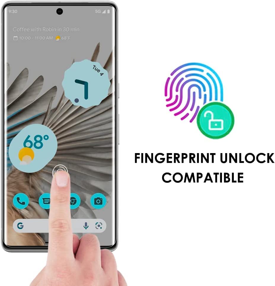 Image of UV Advanced Tempered Glass Screen Protector Guard Compatible For Google Pixel 6 Pro 5G / Pixel 7 Pro 5G (6.7 Inch, Pack of 1) Full Adhesive UV Curved Case Friendly HD Clarity