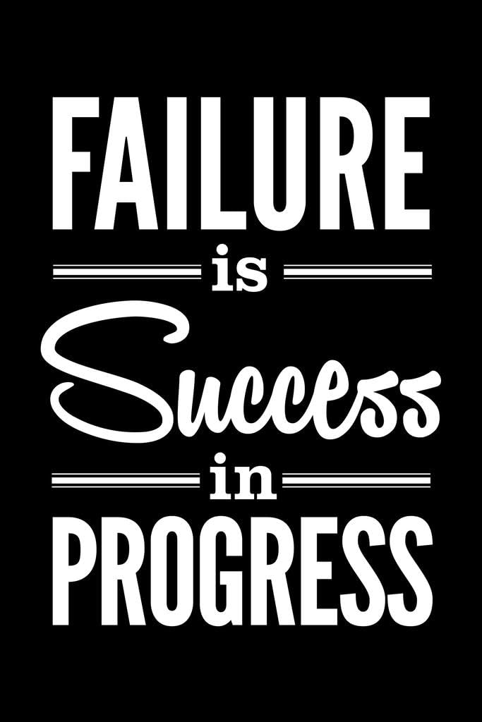 Failure Is Success Growth Mindset Poster Black and White Classroom Cool Wall Art Print Poster 12x18