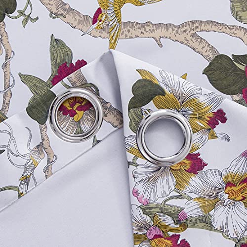Myru Absolutely Blackout Curtains 2 Panels 2 Layers Lined Flower Birds Vintage Curtains For Living Room Bedroom (2 Panels, 39" Width X 84" Length) #TOP2