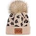 Sorority Shop - Phi Mu Beanie Hat - Leopard Print - PM Name Patch