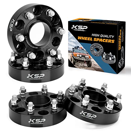 KSP 6X5.5 Wheel Spacers for Silverado Sierra,1.5"(38mm Real Forged Spacers with 78.1mm Hub Bore M14x1.5 Studs fit for Tahoe Avalanche Express Suburban Sierra Yukon