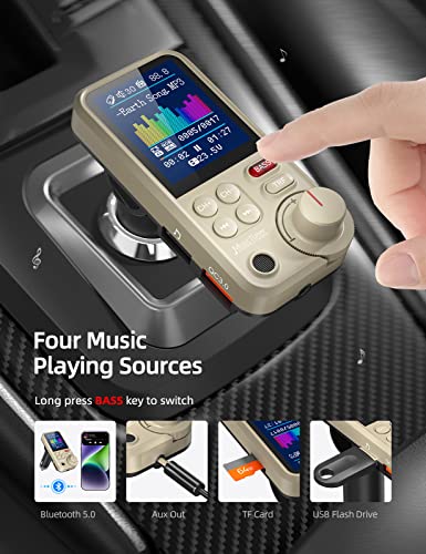 image for Nulaxy FM Bluetooth Transmitter for car, Strong Microphone Bluetooth C