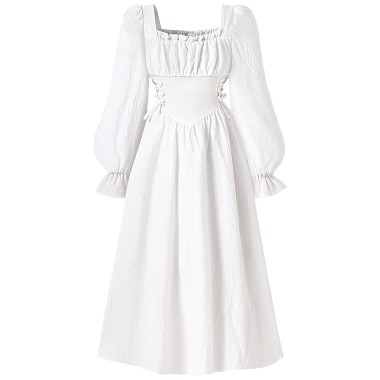 Girls Dress French Palace Medieval Vintage Long Sleeve Princess Dress Elegant Quality Spring Autumn 4-12 Years White