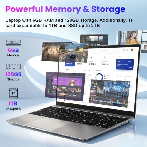 BTDD 15.6" FHD Laptops with AI Assistant Included, Quad-Core Processor - 4