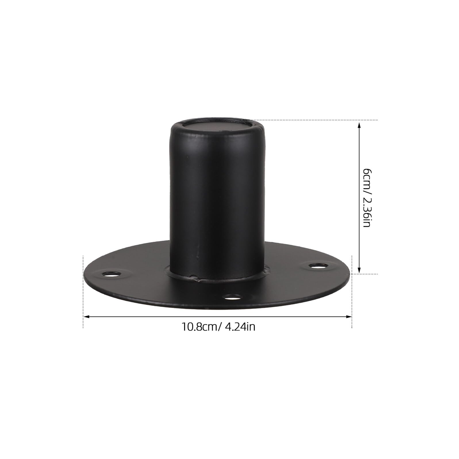 Support Socle Robuste Trous de Fixation Enceinte sur Pied en Fer Noir Forte Capacité de Charge pour Haut-Parleur pour Système Audio de Scène