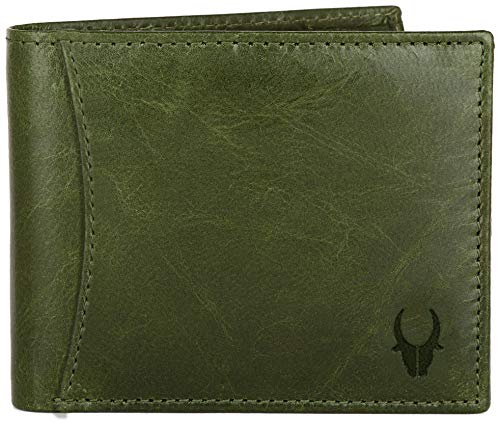 WildHorn Leather Men's Wallet (WH1173), GREEN CRUNCH, Classic3
