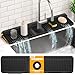 24'' Longer Faucet Mat for Kitchen Sink Splash Guard[7° Slope Fast Self-draining][Snap Lock Fit]Kitchen Sink Faucet Mat Splash Guard Kitchen Sink Area Water Splash Guard Behind Faucet Draining Mat