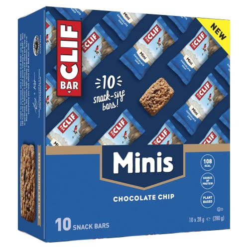 CLIF Bar Minis, Proteinriegel Energieriegel, Vitamin B12 & B6, Chocolate Chip 10 x 28 Gramm