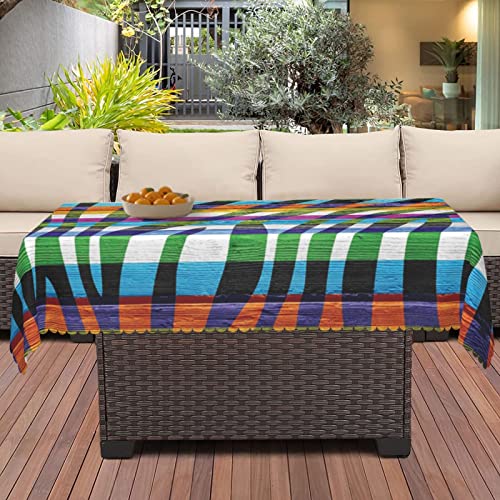 Zebra Print Tablecloth, 60X120 Inch, Waterproof Stain Wrinkle Resistant Reusable Print Table Cloth, For Kitchen Indoor Outdoor Events Party Decor-Rectangle Table Clothes For 8 Ft Tables, Fuchsia Green #TOP3