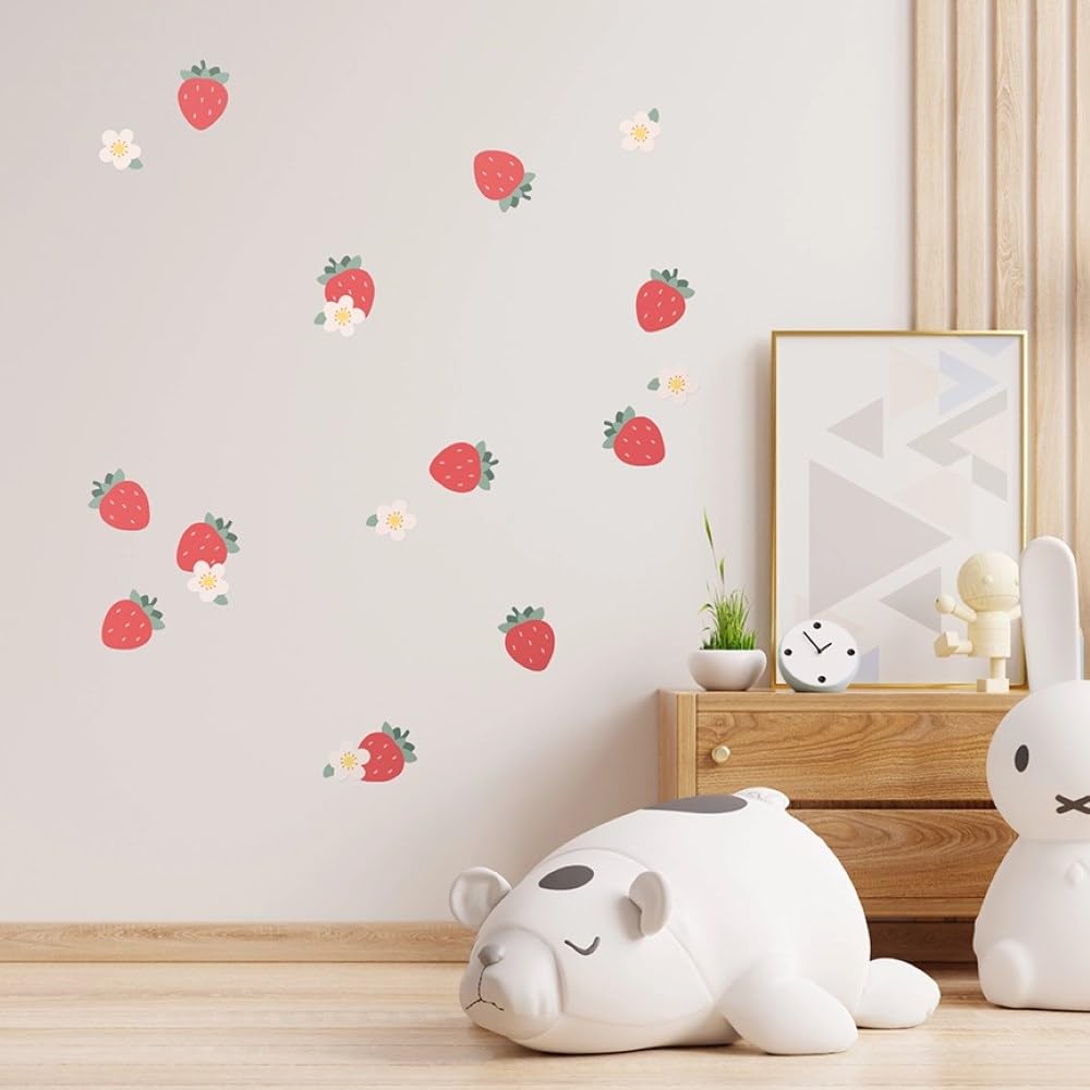 My Nametags Strawberry My Nametags® Wall Stickers | Peel-And-Stick, Removable & Repositionable Wall Decals | Room Decor For Kids' Bedroom, Nursery, Playroom