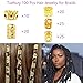 Gold Hair Jewelry Braid, Tuefuzy 100 Pcs Hair Dreadlock Accessory, Metal Gold Braids Rings Cuffs Clips for Dreadlock Accessory Jewelry Decorations