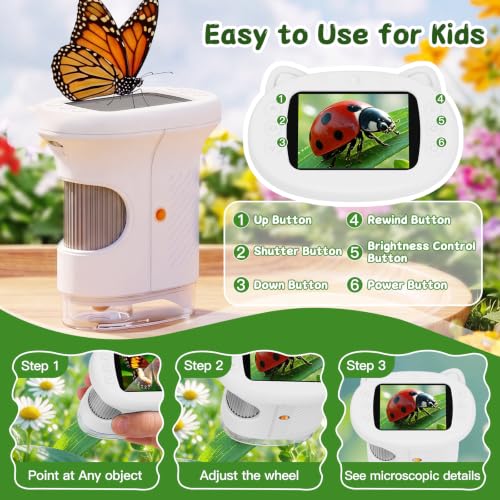 Image of 1000X Handheld Digital Microscope for Kids (White)
