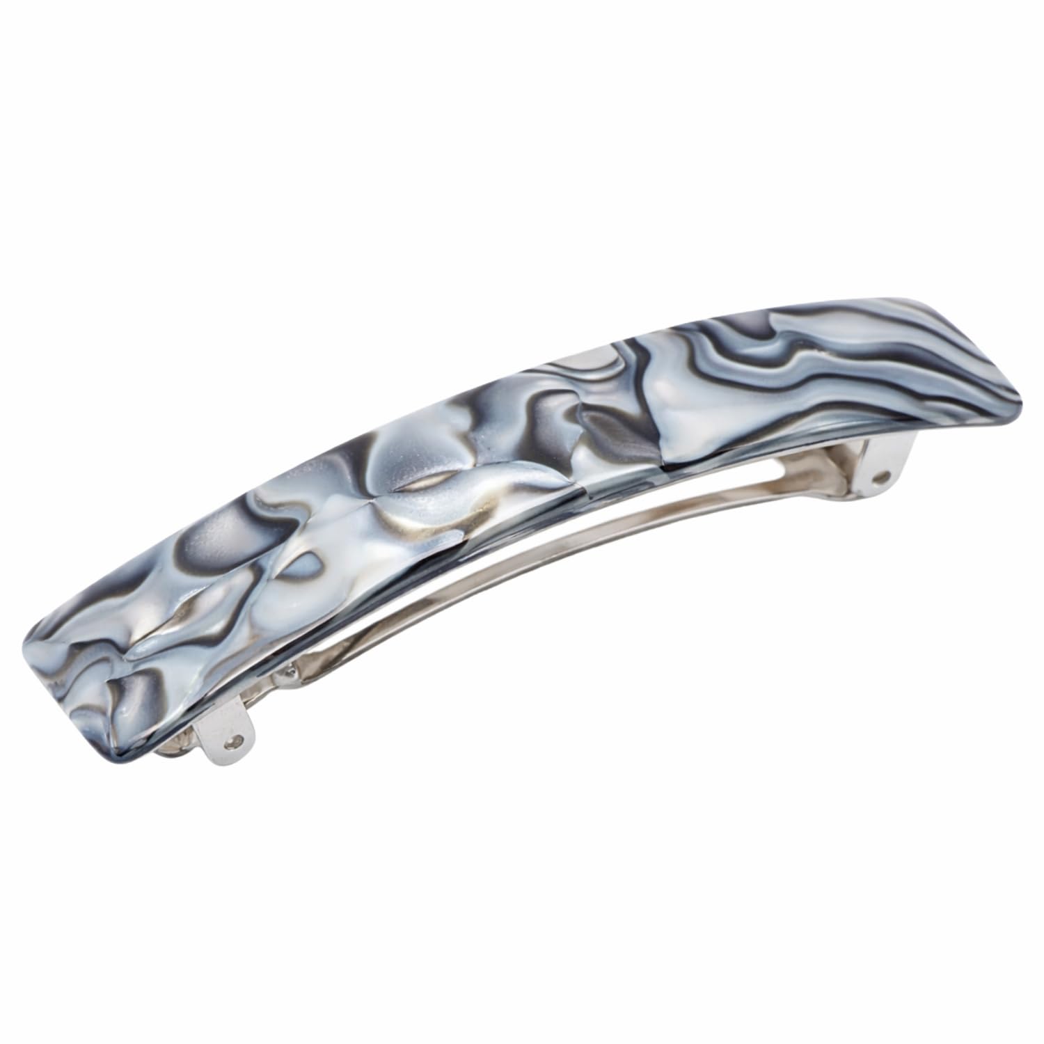 French Amie Oblong Handmade 3.5" Celluloid Automatic Hair Clip Barrette French Hair Clip for Girls Strong Hold Hair Clips for Women No Slip Durable