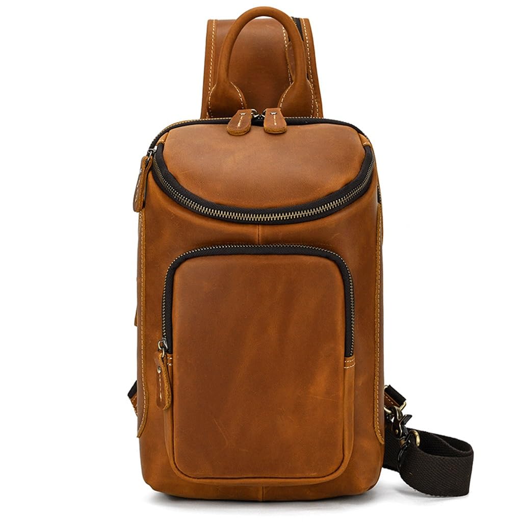 Sac de poitrine vintage à bandoulière homme et femme grand format
