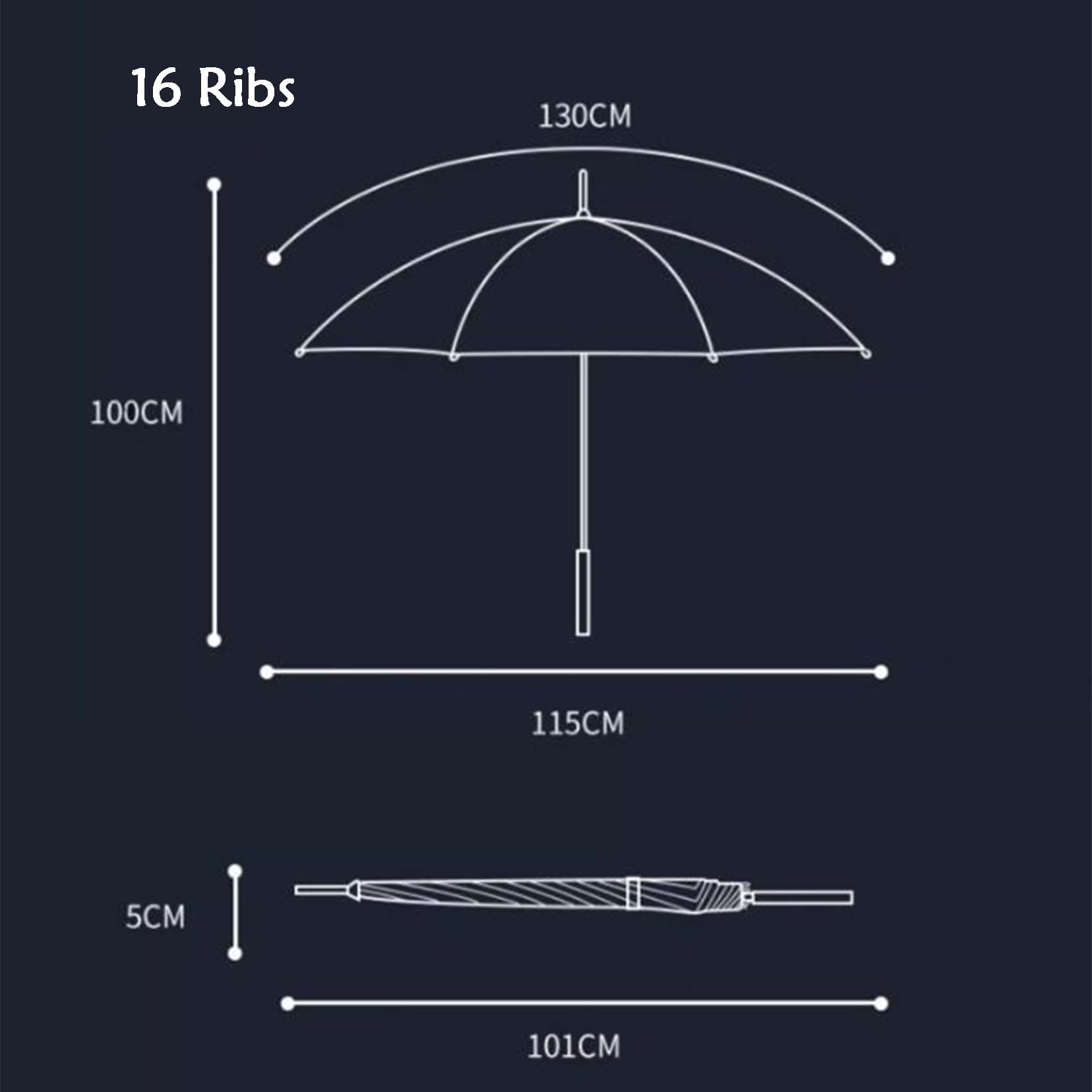Paraguas a prueba de viento con 16 varillas y doble capa, apertura automática con mango de madera, paraguas recto para lluvia y palos, paraguas retro grueso a prueba de viento y lluvia