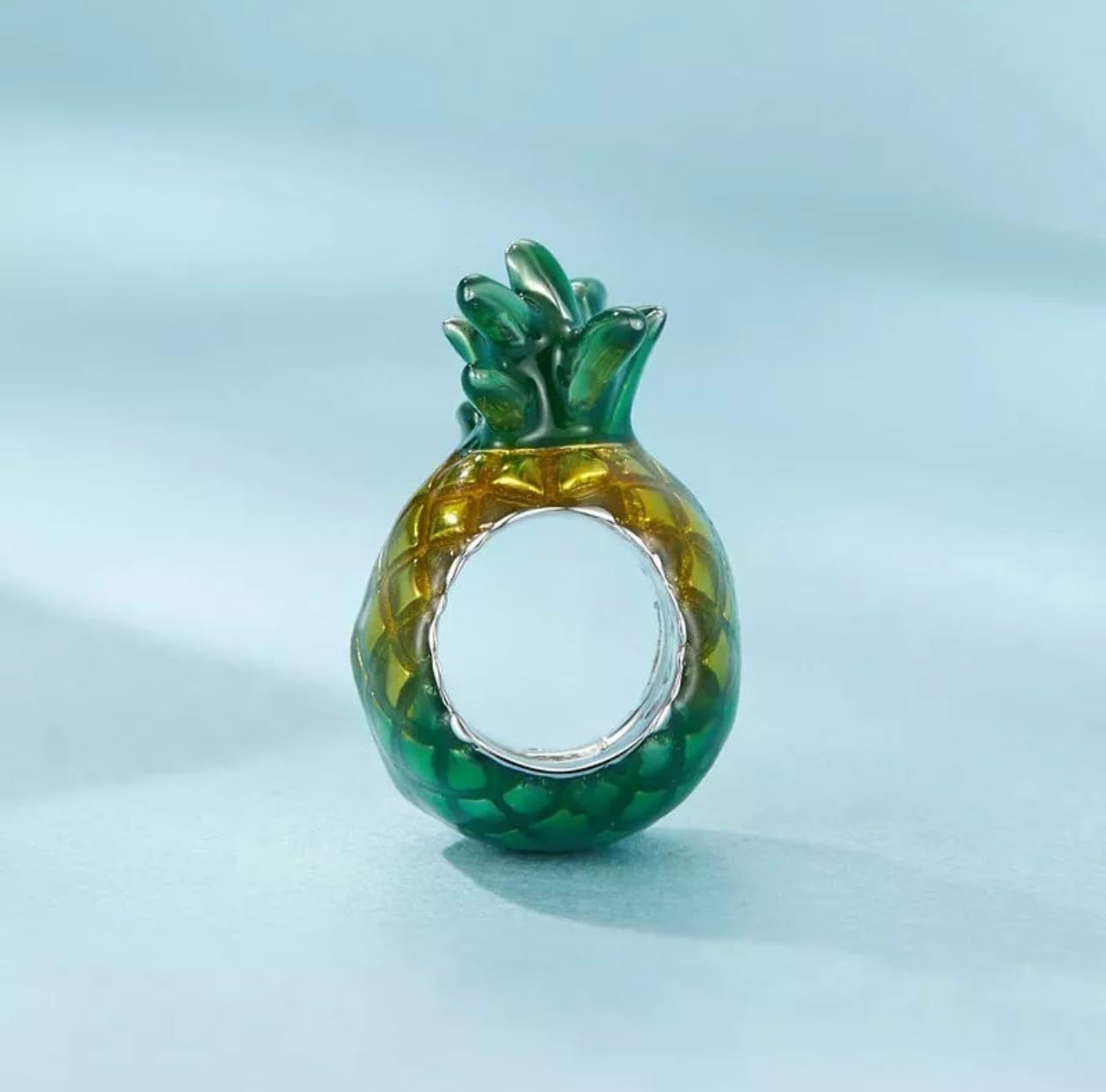 FLXHHX Abalorio De Piña, Fruta, Plata De Ley 925 Auténtica, Compatible con Pulsera