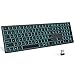 Tastiera Wireless Ricaricabile, Retroilluminazione a 7 Colori, Layout QWERTY Italiano, 2,4 GHz USB Tastiera Ultrasottile Silenzioso per PC/Laptop, sistema di Windows10/8/7/Linux, grigio