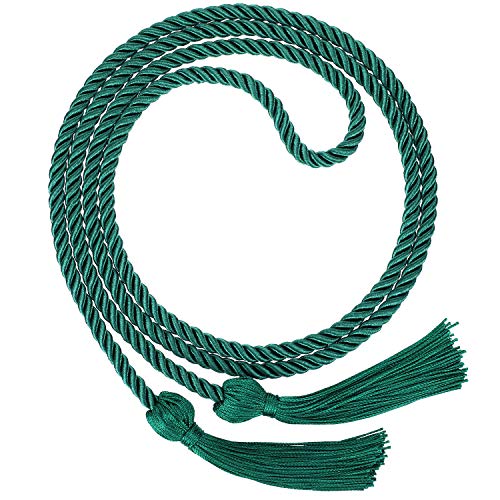 Image of TecUnite Graduation Cords Honor 2026 Polyester Yarn Decorative Garland Twist Ties with Tassels for Bachelor Gown Graduation(Green)