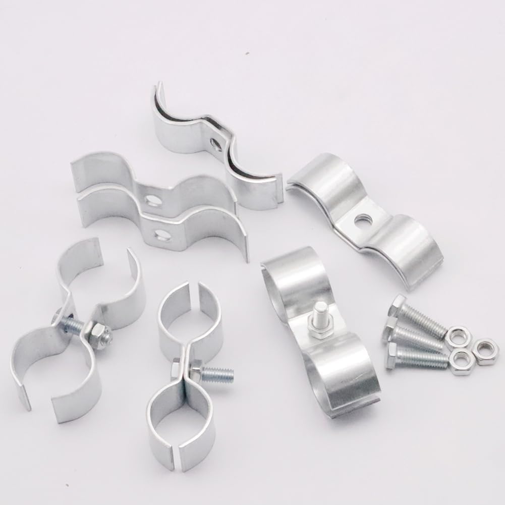 Double Pipe Clamp Chain Link Fence Clamps, 6Pcs Panel Clamps with Wing Nut, Carbon Steel Pipe Clamps for (0.98") Pipes, Ideal for Joining & Securing Gridwall Panels, Temporary Fence, Dog Kennel (25mm)