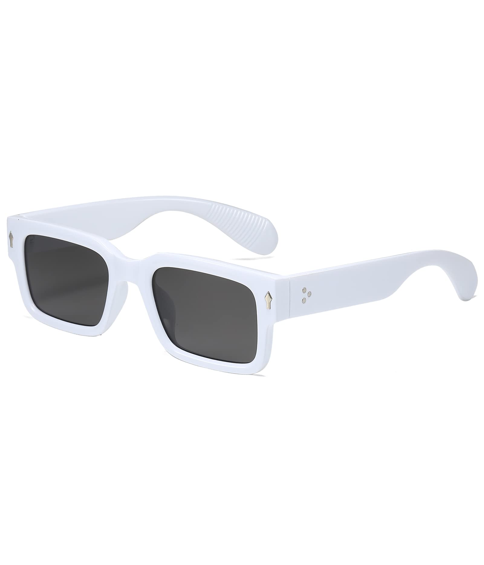 EYLRIMSquare Frame Sunglasses for Women Men Trendy Chunky Rectangle Sun Glasses Black Shades UV400 Protection