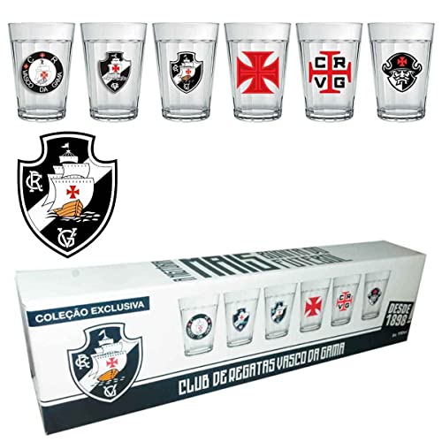 Conjunto 6 Copos Americanos Vasco Licenciado - Escudos Historicos