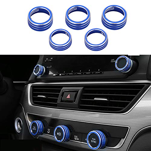 Ramecar for Accord Climate Control Switch AC Knob Touch Screen Button for Honda Accord Sedan Inspire Touring for 10th Honda Accord Sedan Sport EX EX-L LX 2018 2019 2020 2021, Aluminum Blue, 5pcs
