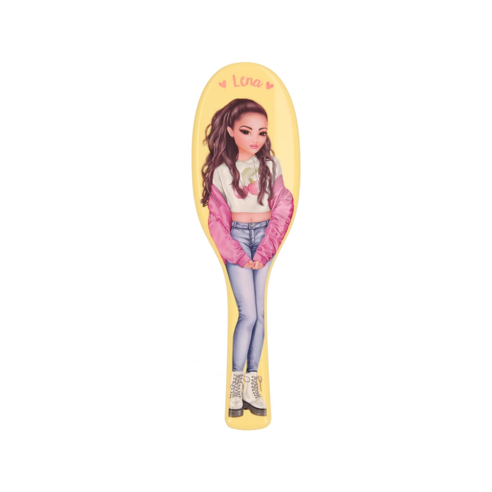Depesche 4899-055 TOPModel - Cepillo para el pelo de forma clásica en color amarillo, con modernas cerdas desenredantes, dimensiones: aprox. 3,6 x 8,7 x 27 cm