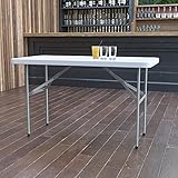 Flash Furniture 4-Foot Granite White Plastic Folding Table