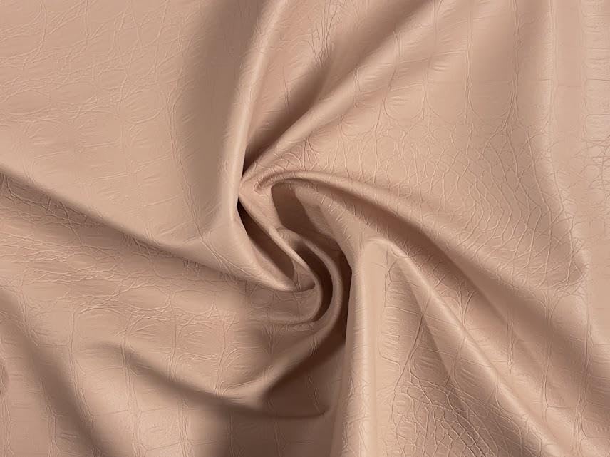 Faux Leather Alligator Skin PU Fabric Material Dusty Pink 5MTR