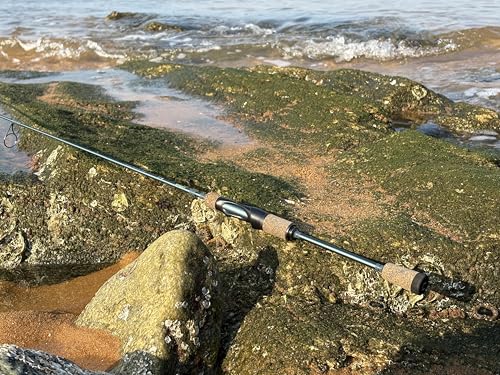 LITTMA Rezil Ultralight Trout Fishing Rod – Reinforced Carbon Fiber, 2-Piece Travel Design, Sensitive Freshwater & Light Saltwater Spinning Rod with Cork Handle & Stainless Steel Guides by LITTMA - Used condition - US$49.65
