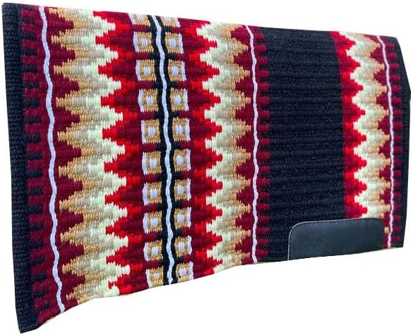HUMAYL Saddlery Saddle Pad/Blanket for Horses Western Show Horse Saddle Blanket New Zealand Design Handmade Wool Saddle Blanket Top Wool Saddle Pad Regular Size : 34" L x 36" W x 1" inches PAD0379