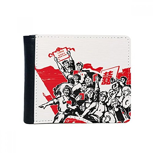 Billetera de Cuero de Imitación con Bandera Roja China Regalo del Monedero Tarjeta Roja