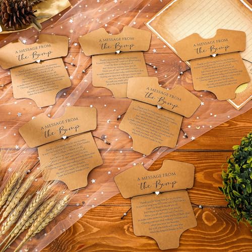 Chuangdi 50 Sets Baby Shower Favors for Guests Cute Heart Bracelets Wish Card Bracelets for Gender Reveal Party Gifts4