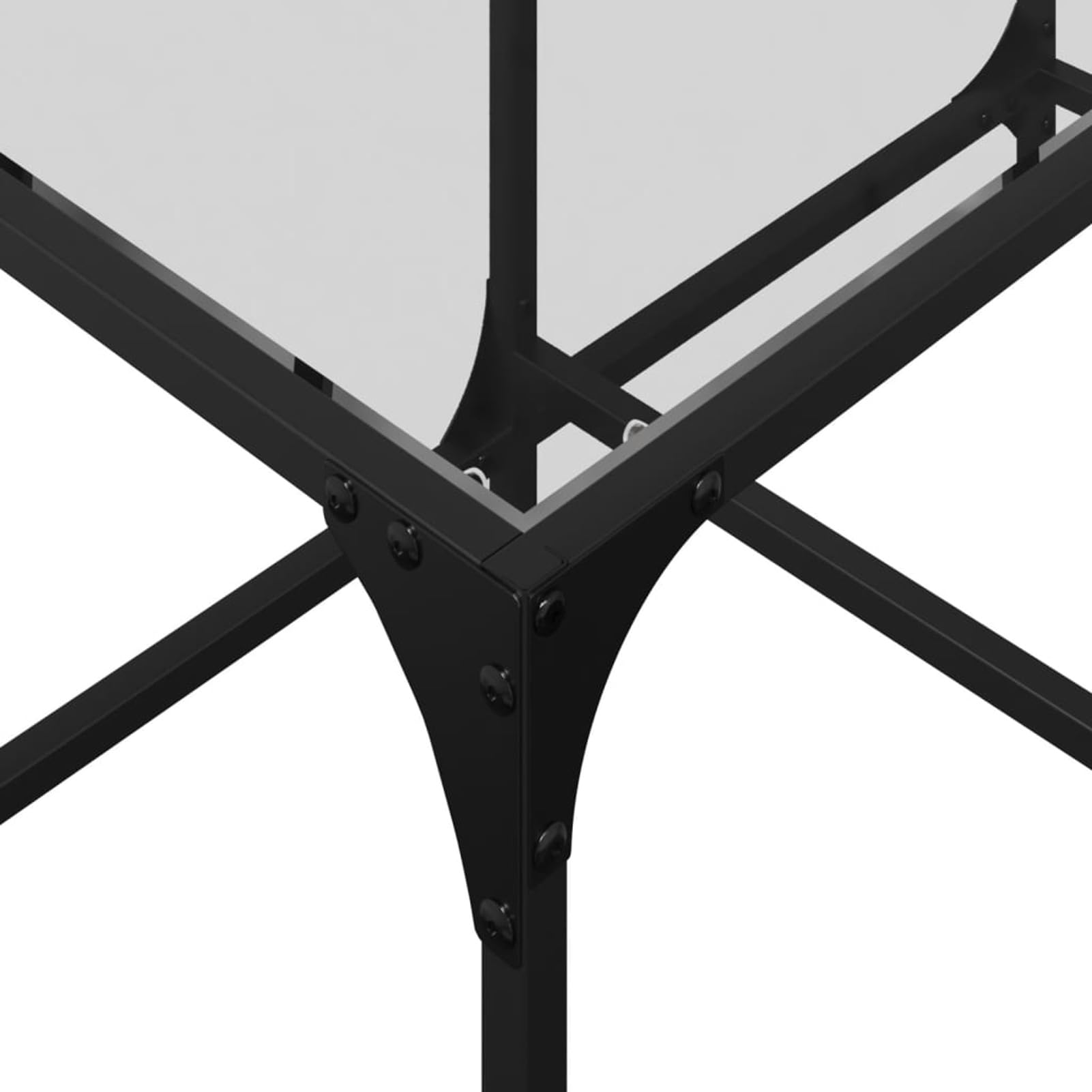 Homgoday Tavolino da caffè con piano in vetro trasparente, 78,5 x 40 x 40 cm, in acciaio, tavolino da tè per soggiorno, sala d'accoglienza degli ospiti, camera da letto e ufficio, tipo 1
