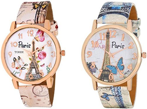 Neo Victory Paris Style Analogue Rose Dial Watches For Womens - Combo Of 2_Watch_009
