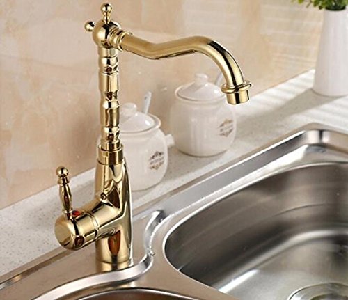Robinet évier rétro doré en laiton pour éviter la corrosion