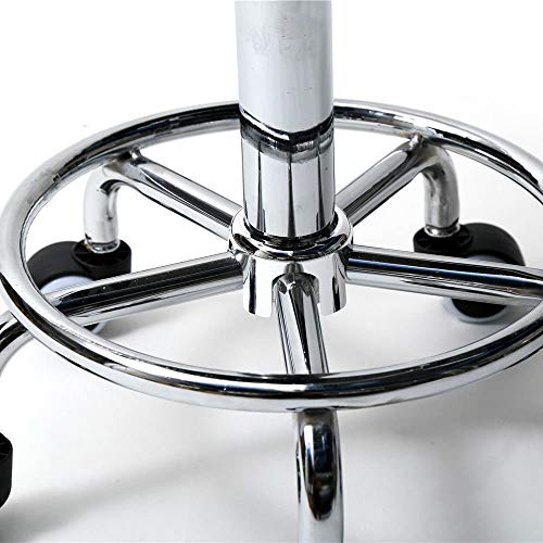 Image of CSS Furniture Adjustable Rolling Stool Set of 2 (Black, 16 inch-20.5 inch) - Swivel Seat with Wheels for Office, Kitchen, Clinic, Cafeteria, Bar - 120 KG Weight Capacity - Sleek Black Finish