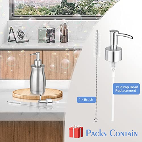 Arktek AK -MODEL168 Soap Dispenser Stainless Steel 13.5 Oz - Liquid Hand Lotion Dispenser With Brushed Nickel Pump, Refillable Dishwashing Soap Dispenser Dish Soap For Kitchen, Bathroom, Countertop thumb #1