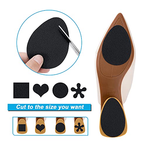 Image of Non Slip Shoe Pads, GADEBAO Self Adhesive Anti Slip Shoe Grips on Bottom of Shoes, Odorless Silicone Pads, High Heels Non Skid Sole Protector Stickers (Black-8 pcs)