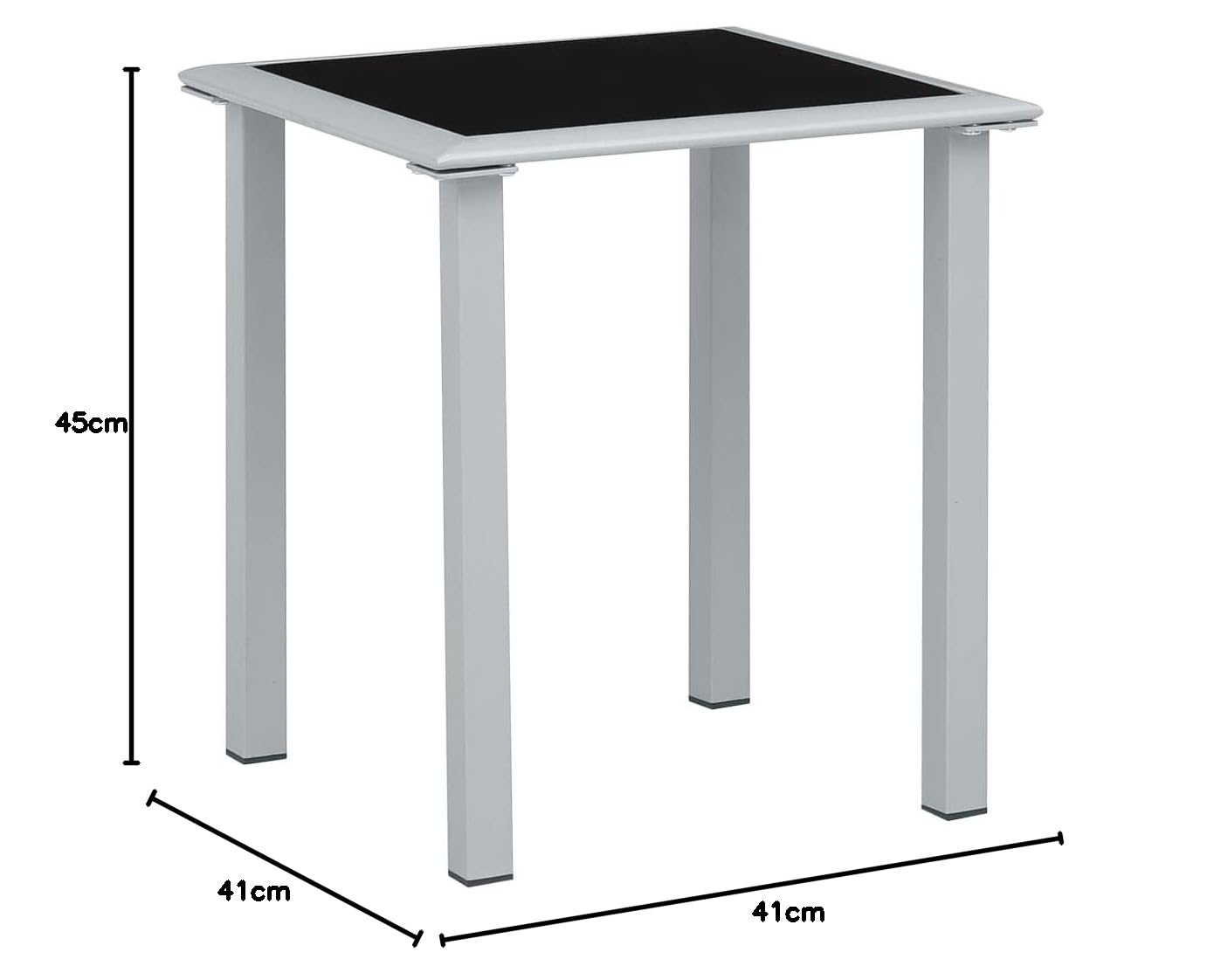 Zestaw 2 leżaków, aluminium, czarny, tekstylen, ze stołem z hartowanego szkła, do użytku na zewnątrz, na taras, do ogrodu, basenu